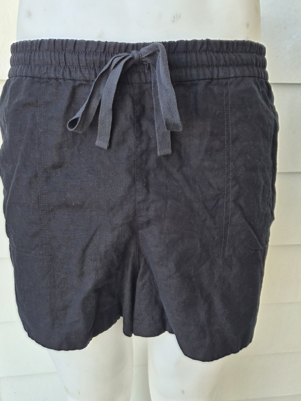 J.Crew Black Linen Blend Drawstring Shorts 2X